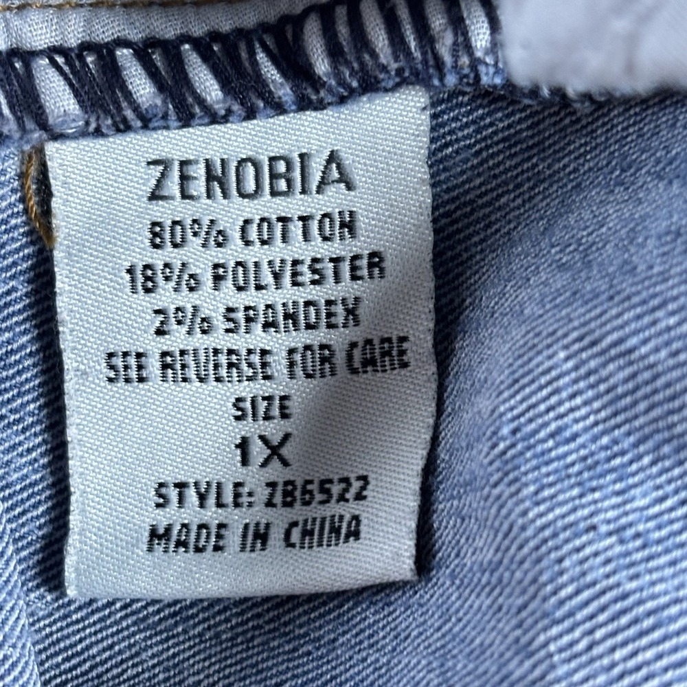 Zenobia Women's Denim skirt Acid Wash Y2K Inspired With Appliqué Rose Size 1X - Picture 12 of 13